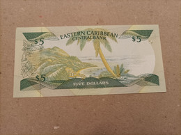 Billete De Los Estados Del Caribe De 5 Dolares, UNC - Caraïbes Orientales