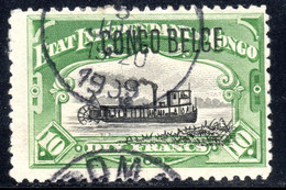 1145.BELGIAN CONGO.1908 OVERPR. 10 FR.STEAMER WITH WATERMARK - Ungebraucht