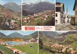 B9258) WENNS - Pitztal - Tirol - Gasse Kirche Häuser Schwimmbad - Pitztal