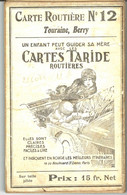Carte TARIDE N° 12 : TOURAINE, BERRY - 1/250 000ème - Après 1914/18. Carte Entoilée. - Cartes Routières