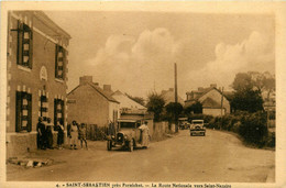 Pornichet * Quartier St Sébastien * La Route Nationale Vers St Nazaire * Café * Automobile Voiture Ancienne - Pornichet