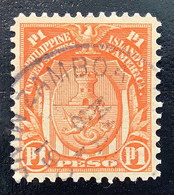 Philippines 1906 Sc. 251 XF GEM 1p Orange With Rare Perfect Centering Used    (Filipinas USA US Territories - Filippijnen