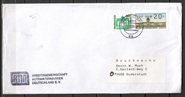 Berlin; ATM: MiNr. 1 + DDR 3345, Auf Portoger. Drucksache Von Berlin (VGO) Nach Duderstadt (VGW); F-265 - Machine Labels [ATM]