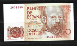 ESPAÑA BILLETE DE 200 Pts. 1980 Sin Circular Plancha - 200 Pesetas