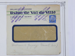 BH8 ELSASS FRANCE BELLE LETTRE A FENETRE PRIVEE 1940 VAL DE VILLE A CLARMART+GRIFFES BLEUES +AFFRANCH. PLAISANT - Lettres & Documents