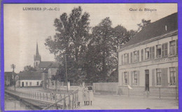 Carte Postale 62. Lumbres  Café Belle-Vue  Hermetz  Prop.  Quai Du Bléquin  Très Beau Plan - Lumbres