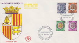 Enveloppe  FDC  1er  Jour  ANDORRE   Ecus  Des  Vallées   1964 - FDC