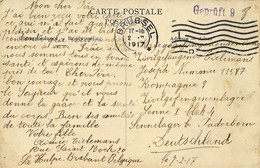 2443PR/ CP Congo écrite De La Hulpe Obl.càp Brüssel 1917 > PDG -POW Sennelager Paderborn Geprüft 9 - Prisoners