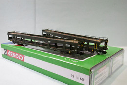 Arnold - 2 WAGONS Porte-autos DD DEV 66 SNCF ép. V Réf. HN4347 Neuf NBO N 1/160 - Wagons Marchandises