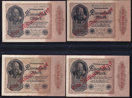 4x 1 Mrd. Mark Auf 1.000 Mark 15.12.1922 - Reichsdruck + 3  Verschiedene FZ (DEU-126) - 1 Miljard Mark