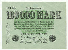 GERMANY, DEUTSCHLAND - 100 000 Mark 23.7. 1923. P91 Ro90a, AUNC. (D098) - 100000 Mark