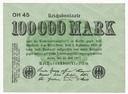 GERMANY, DEUTSCHLAND - 100 000 Mark 23.7. 1923. P91 Ro90a, AUNC. (D098) - 100.000 Mark