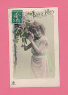 XA1115  JEUNE FILLE  FILLETTE , ENFANT, GIRL , FAMOUS GRETE REINWALD ROSES LOVELY PASTEL COLORED DRESS - Portraits