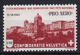 MiNr. 422 Schweiz 1943, 13. Juli. Sonderpostflug „Pro Aero 1943“ / Oskar Bider - Postfrisch/**/MNH - Unused Stamps