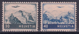 MiNr. 506 - 507 Schweiz 1948, 1. Okt. Flugzeug über Landschaften - Postfrisch/**/MNH - Unused Stamps