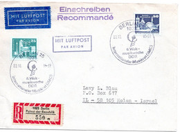 55225 - DDR - 1985 - 80Pfg Kl.Bauten MiF A R-LpBf BERLIN - 6. WELT-MUSIKWOCHE ... -> HOLON (Israel) - Música