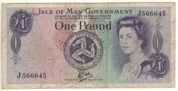 ISLE Of MAN  1 Pound  P34a ( 1979    Queen Elizabeth II + Tynwald Hill At Back ) - 1 Pound