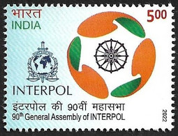 India New *** 2022 90th General Assembly Of INTERPOL , Police Force, Terrorism ,Counterterrorism MNH (**) Inde Indien - Ungebraucht