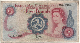 ISLE Of MAN  5  Pounds   P35a ( 1979    Queen Elizabeth II + Castle Rushen At Back ) - 5 Pounds