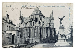 #1511 - Mons, Square, Saint-Germain Et Statue De Dollez 1907 - Mons