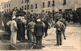 N°98467 -cpa St Martin De Ré -embarquement De Forçats Pour La Guyanne- - Prigione E Prigionieri