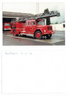 Bastogne    Service D'incendie   PHOTO 09/06/1990   POMPIERS BRANDWEER   DEUTZ - Bastogne