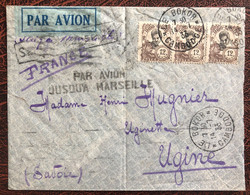 Indochine, Divers Sur Enveloppe, TAD LE BOKOR, Cambodge 14.7.1933 + Griffe Publicitaire Au Verso - RARE - (B3735) - Lettres & Documents