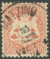 BAYERN 27Xb O, 1870, 18 Kr. Dunkelziegelrot, Wz. Enge Rauten, K1 MATZING, Pracht, Gepr. Sem, Mi. 240.- - Altri & Non Classificati