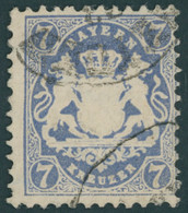 BAYERN 34 O, 1875, 7 Kr. Dunkelultramarin, Wz. 2, Pracht, Gepr. Schmitt, Mi. 340.- - Altri & Non Classificati