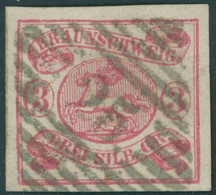 BRAUNSCHWEIG 12Aa O, 1862, 3 Sgr. Rosa, Zentrischer Nummernstempel 25 (JERXHEIM), Kabinett, Gepr. Brettl - Braunschweig