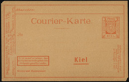 KIEL A P 20 BRIEF, COURIER: 1899, 3 Pf. Orange Einschreib-Briefe 10 Pf., Ungebraucht, Karte Feinst - Posta Privata