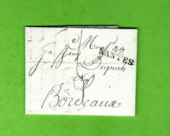 1801 LAC De Nantes Marque Postale  42 NANTES   Par LeVicomte Pour Dupuch Armateur Négociant Bordeaux V.SCANS+HISTORIQUE - 1801-1848: Vorläufer XIX