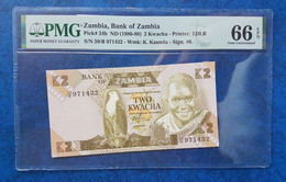 Banknotes  Zambia  2 Kwacha 1980-1988  PMG 66  24b - Zambie