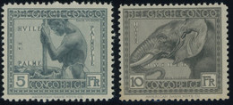 BELGISCH-KONGO 76/7 **, 1924, 5 Und 10 Fr. Kongo, Gummi Teils Etwas Gebräunt Sonst Pracht - Sin Clasificación