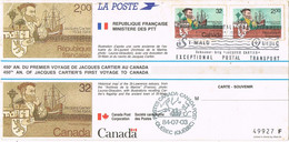 47387. Tarjeta QUEBEC (Canada)  2003. Voyage JACQUES CARTIER, Emision Franco Canadiense - Lettres & Documents