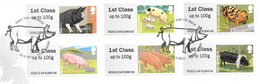 GB -  Post & GO Stamps (6)   2012  PIGS  -    FDC Or  USED  "ON PIECE" - SEE NOTES  And Scans - 2011-2020 Em. Décimales