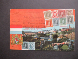 1915 Luxemburg / Grand Duche De Luxembourg  Mehrbild AK Briefmarken AK Verwendet Als Feldpost AK 1. WK - Luxemburg - Town
