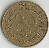 Pièce De Monnaie 20 Centimes Marianne 1963 - 20 Centimes