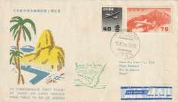 Japon Lettre Pour Le Brésil 1954 - Lettres & Documents