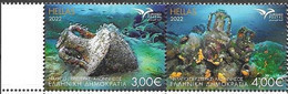 GREECE, 2022, MNH, EUROMED, SHIPWRECKS, FISH, 2v - Joint Issues