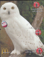 BIRD OWL 3 PUZZLES OF 6 PHONE CARDS - Owls