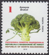 NORTH MACEDONIA, 2019, STAMPS, MICHEL 882 - VEGETABLES-Broccoli + - Legumbres