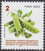 NORTH MACEDONIA, 2019, STAMPS, MICHEL 883 - VEGETABLES-Pease + - Groenten