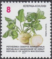 NORTH MACEDONIA, 2019, STAMPS, MICHEL 886 - VEGETABLES-Kohlrabi + - Légumes