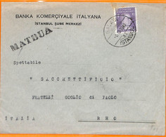 99957 -  TURKEY - POSTAL HISTORY - COVER  From GALATA To ITALY  1940 - Cartas & Documentos