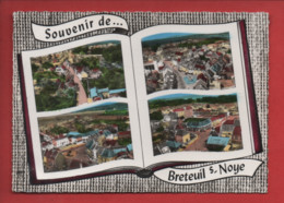 CPSM Grand Format - Souvenir De Breteuil Sur Noye -(Oise) - Vue D'ensemble- Place Verdun - La Mairie ( Livre ) - Breteuil