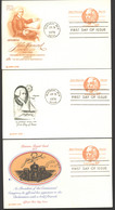 UX75 UPSS S92 3 Different Postal Cards FDC 1978 - 1961-80