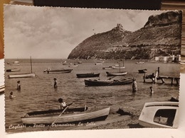 Cartolina Cagliari Il Poetto Promontorio La Sella ,barche Anni 50 - Cagliari