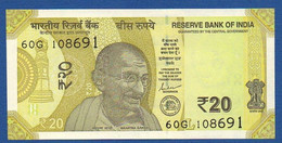 INDIA - P.110* –  20 Rupees 2019 UNC Without Plate Letter,  Serie 60G 108*** - Inde