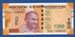 INDIA - P.113* –  200 Rupees 2021 UNC Plate Letter F,  Serie 3AA 74563* - Inde